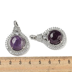 Natürlicher Amethyst mit klaren Zirkonia-Anhängern&nbsp;G-G133-01P-19