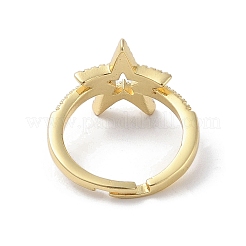 Anelli regolabili in ottone con pavé di zirconi cubici&nbsp;RJEW-M170-24G