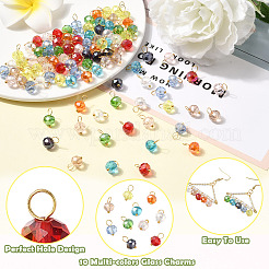 200pcs pendentifs en verre 10 couleurs&nbsp;PALLOY-SW00113