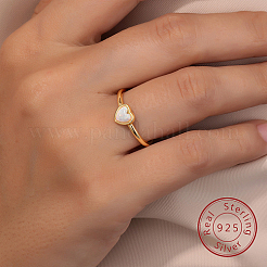 Bague coeur en opale synthétique miellat&nbsp;FM4105-5