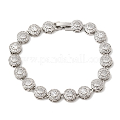 Messing-Gliederkettenarmbänder mit Mikropflaster und klarem Zirkonia für Damen&nbsp;BJEW-H639-03P