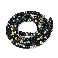 Chapelets de perles en verre transparent électrolytique&nbsp;LS-EGLA-Q132-4MM-A14