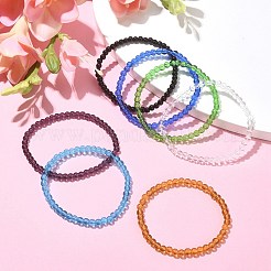Set di braccialetti elasticizzati con perline rotonde in vetro da 7 pz&nbsp;BJEW-JB09554