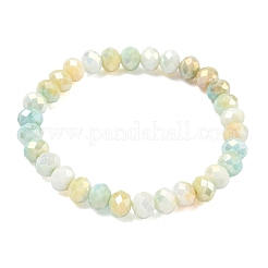 Braccialetti elasticizzati da donna con perline di vetro rondelle sfaccettate di colore ab&nbsp;BJEW-PH01820-06