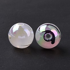 Placcatura uv arcobaleno iridescente perline acriliche da banco&nbsp;OACR-E009-09