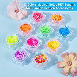 10 pz 10 colori note musicali animali paillettes accessori per la decorazione delle unghie&nbsp;MRMJ-OC0003-98