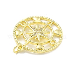 Porte micro ouvrent pendentifs zircone cubique en laiton de placage&nbsp;KK-D359-12G
