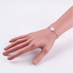Braccialetti slider in cristallo di quarzo druzy galvanizzato naturale&nbsp;BJEW-JB02876