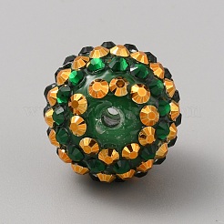 St. Patrick's Day Thema klobige Harz Strass Bubblegum Kugel Perlen&nbsp;RESI-CJC0025-02E
