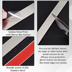 201 Edelstahl selbstklebende flexible Zierleiste&nbsp;FIND-WH0139-141B-02