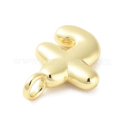 Pendenti con lettere a palloncino in ottone placcato a cremagliera&nbsp;KK-C050-01G-T