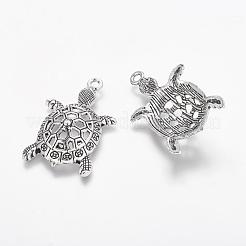 Tibetischen Stil Legierung Schildkröte Anhänger&nbsp;TIBEP-Q043-237-RS