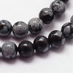 Naturschneeflocke Obsidian Perlen Stränge&nbsp;G-N0186-01-2mm