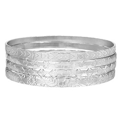 4 bracelet en alliage à motif cœur/losange/fleur pour femme&nbsp;FS-WGBCD58-02