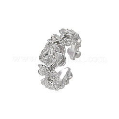 Verstellbare Manschettenringe aus Sterlingsilber mit Blume 925 für Damen&nbsp;FS-WG85A8F-01