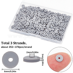 Flache runde handgemachte Fimo Perlen&nbsp;CLAY-SC0001-61
