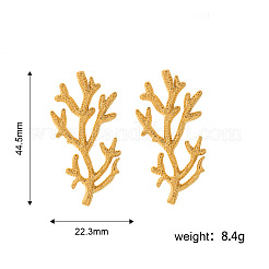 Orecchini a perno da donna in acciaio inossidabile 304 a forma di corallo.&nbsp;WGF2D78-01