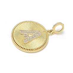 Pendenti in zirconi cubici trasparenti in micro pavè di ottone&nbsp;KK-L253-17G