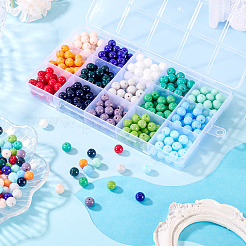 375pcs 15 Farben undurchsichtige einfarbige Glasperlen&nbsp;GLAA-TA0003-26