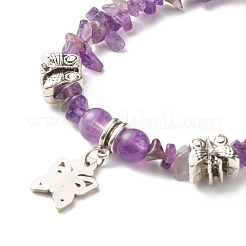 Gemischte Steinsplitterperlen Reiki-Heilung mehrsträngiges Armband&nbsp;BJEW-JB07052-M