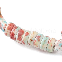 Bracelets extensibles en perles turquoise synthétiques peintes à la main pour hommes et femmes&nbsp;BJEW-JB12240-01