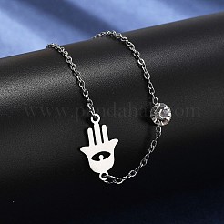 201 bracelets à chaîne en acier inoxydable&nbsp;BJEW-H205-01A-P