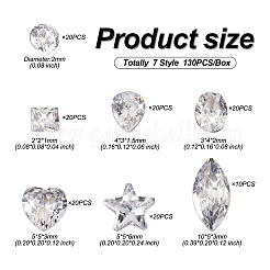 7 cabochon en zircone cubique de style&nbsp;ZIRC-CD0001-07
