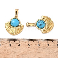 Acier inoxydable 304 avec pendentifs en turquoise synthétique&nbsp;STAS-L309-21G-G