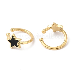 Aretes con estrella esmaltada&nbsp;EJEW-G348-15G-02
