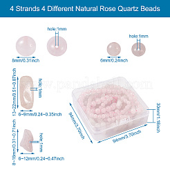 4 Stränge 4 Stil natürliche Rosenquarz Stein Perlenstränge&nbsp;G-KS0001-11