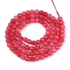 Gefärbt natürlichen weißen Jade Perlen Stränge&nbsp;G-T139-4mm-60-07