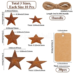 Grands pendentifs en fer rouillé étoilé&nbsp;IFIN-GF0001-10A