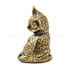 Messing Katze Miniatur Figuren Statuen für Home Office Desktop Ornament&nbsp;KK-S335-04AB-A