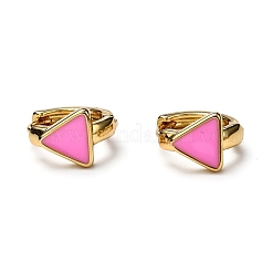 Orecchini a cerchio huggie in ottone smaltato&nbsp;EJEW-H121-24G