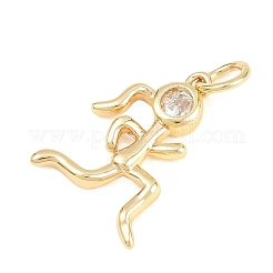 Pendenti in zirconi cubici trasparenti in micro pavè di ottone&nbsp;KK-F938-13G