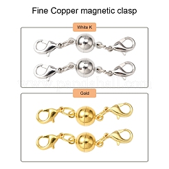 8 ensembles 2 couleurs convertisseur de fermoirs magnétiques en laiton écologiques&nbsp;KK-YW0001-36-FF