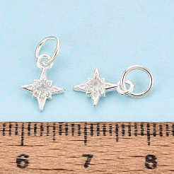 925 Sterling Silber Pavé klar Kubisch Zirkonia Stern Charms&nbsp;STER-T009-15S