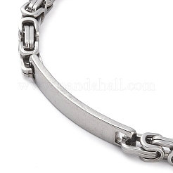 Bracelets d'identification en acier inoxydable 201 résistant au ternissement&nbsp;LS-BJEW-F331-08P