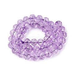 Brins de perles de verre transparentes craquelées&nbsp;GLAA-N063-10mm-13