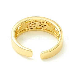 Bague de manchette ouverte étoile de zircone cubique claire pour les femmes&nbsp;ZIRC-P096-18G