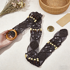 Ceintures bohèmes tissées en coton et jute&nbsp;AJEW-WH20020-648D