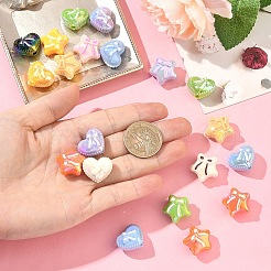 20 pièces 2 styles placage uv perles acryliques opaques&nbsp;OACR-YW0004-56