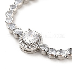 Bracciali a maglie in strass in lega di placcatura a cremagliera per donna&nbsp;BJEW-F440-01P