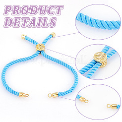 15 Stück 15 Farben gedrehte Nylonschnur-Silberarmbänder&nbsp;MAK-UN0001-57