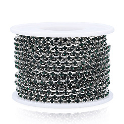 Chaînes strass en laiton plaqué argent&nbsp;CHC-N020-12A-02