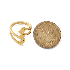 Bague en acier inoxydable 304 texturé en forme de losange pour femme&nbsp;RJEW-L126-09B-G
