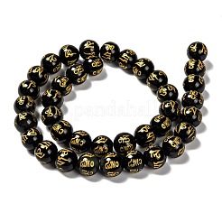 Natürlichen Obsidian Perlen Stränge&nbsp;G-J359-02-10mm