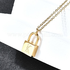 Collane con ciondolo a catena rolo in acciaio inossidabile 304&nbsp;NJEW-S444-01G-11