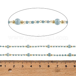 Laiton main chaînes de perles de verre&nbsp;GL-CBA1C06-01G-01