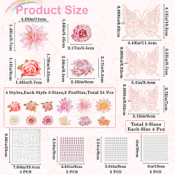 46 Stück 17 Stil Stoff Rose Blume&nbsp;AJEW-GF0008-83